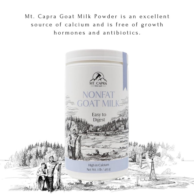 Mt Capra Mt. Capra Non-Fat Goat Milk | Powder from Non-GMO, Grass-Fed Goats, Creamy, Great Tasting, Easy to Digest, A2 Milk | 16 Servings - 1 Pound - Image 4